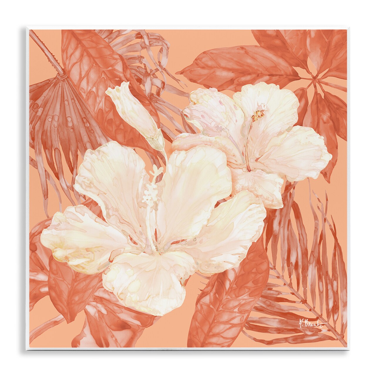 Stupell Industries Tropical Hibiscus Bunch Wall Plaque Art Design by Paul Brent